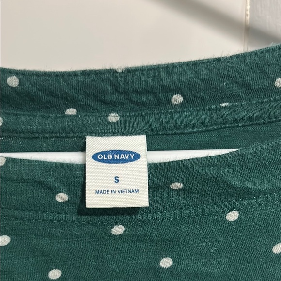 Old Navy Forest Green Polka Dot Long Sleeve Top - Picture 2 of 4
